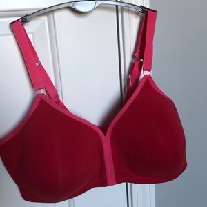 Ambrielle Red w/Pink trim Padded 42DD Wireless Bra